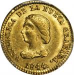 COLOMBIA. 1844-RS Peso. Bogotá mint. Restrepo 200.12. MS-62 (PCGS).