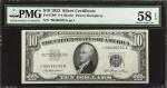 Fr. 1706*. 1953 $10 Silver Certificate Star Note. PMG Choice About Uncirculated 58 EPQ.