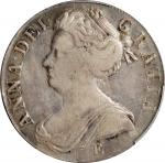 GREAT BRITAIN. Crown, 1707-E Year SEXTO. Edinburgh Mint. Anne. PCGS VF-35.