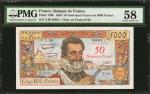 FRANCE. Banque de France. 50 Nouveaux Francs, 1959. P-139b. PMG Choice About Uncirculated 58.