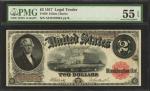 Fr. 58. 1917 $2 Legal Tender Note. PMG About Uncirculated 55 EPQ.