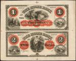 Elgin, Illinois. Home Bank. ND (18xx). Uncut Pair $1-$2. About Uncirculated.