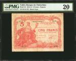 塔希提。1912-14东方汇理银行5法郎。TAHITI. Banque de LIndochine. 5 Francs, 1912-14. P-1b. PMG Very Fine 20.