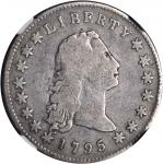 1795 Flowing Hair Silver Dollar. BB-18, B-7. Rarity-3. Three Leaves. VG-10 (NGC). CAC.