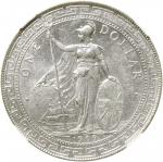 1909-B年英国贸易银元站洋壹圆银币。孟买铸币厂。 GREAT BRITAIN. Trade Dollar, 1909-B. Bombay Mint. NGC MS-62.