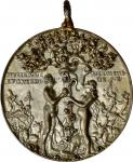 GERMANY. Adam & Eve in the Garden of Eden/Crucifixion of Christ Cast Gilt Silver Medal, ND (ca. 1536