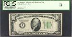 Fr. 2004-A*. 1934 $10  Federal Reserve Mule Star Note. Boston. PCGS Currency Fine 15.