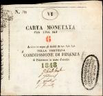 ITALY. Commissione di Finanza. 6 Lire, 1848. P-S249. Very Fine.
