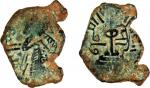 ARAB-BYZANTINE: Standing Caliph, ca. 692-697, AE fals (3.07g), A-3544, cf. Goodwin-418/434, clear bu