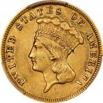 1860-S Three-Dollar Gold Piece. EF-45 (PCGS). CAC.
