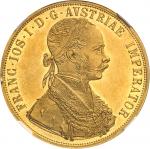 AUTRICHE François-Joseph Ier (1848-1916). 4 ducats, aspect Flan bruni (PROOFLIKE) 1902, Vienne.