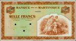 MARTINIQUE. Banque De La Martinique. 1000 Francs, ND (1942). P-21s. Specimen. PMG Gem Uncirculated 6