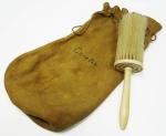Elizabeth Bacon Custer s Hand Mirror, Hairbrush and Powder Brush.  1) Ring-handled mirror, about 5 i