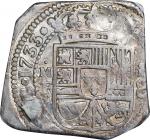 MEXICO. 8 Reales Klippe, 1733-Mo MF. Mexico City Mint. Philip V. PCGS Genuine--Plugged, EF Details.