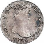 MEXICO. Durango. War of Independence. 8 Reales, 1822-D CG. Ferdinand VII. PCGS Genuine--Cleaned, Fin