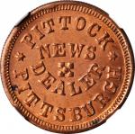 Pennsylvania--Pittsburgh. 1863 John W. Pittock, Pittocks News Depot. Fuld-765P-2a. Rarity-8. Copper.