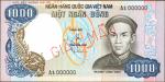 VIET NAM, SOUTH. National Bank of Viet Nam. 1000 Dong, ND. P-34As. Specimen. Choice Uncirculated.
