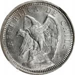 CHILE. 5 Pesos, 1927-So. Santiago Mint. NGC MS-63.