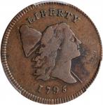 1795 Liberty Cap Half Cent. C-1. Rarity-2. Lettered Edge, With Pole. VF-25 (PCGS).