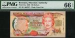 x Bermuda Monetary Authority, 100 dollars, 2000, (Pick 55a), in PMG holder 66 EPQ Gem Uncirculated