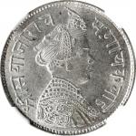 1894年印度1卢比。INDIA. Baroda. Rupee, VS 1951 (1894). Sayaji Rao III (under Victoria as Empress). NGC MS-