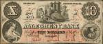 Pittsburgh, Pennsylvania. Allegheny Bank. 18xx. $10. Choice Uncirculated. Remainder.