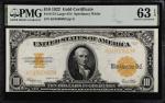 Fr. 1173. 1922 $10  Gold Certificate. PMG Choice Uncirculated 63 EPQ.