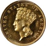 1888 Three-Dollar Gold Piece. JD-1, the only known dies. Rarity-4-. Proof-64 Cameo (PCGS). CAC.
