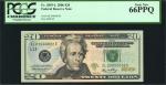 Fr. 2093-L. 2006 $20  Federal Reserve Note. San Francisco. PCGS Currency Gem New 66 PPQ. Radar Seria
