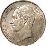 BELGIUM. 5 Francs, 1851. Brussels Mint. Leopold I. NGC MS-61.