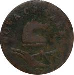 1787 New Jersey Copper. Maris 38-c, W-5190. Rarity-3. No Sprig Above Plow, Pony Head, Outlined Shiel