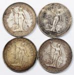 1900-B，1908-B，1911-B及1929-B英国贸易银元一组4枚，F至VF