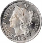 1885 Nickel Three-Cent Piece. Proof-66 (PCGS). OGH.