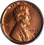1917-S Lincoln Cent. MS-64 RB (PCGS). CAC.