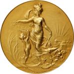 FRANCE. Second International Exposition at the Paris Palais Royal Gilt Bronze Medal, 1901. UNCIRCULA