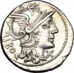 The Roman Republic, Q. Marcius Libo. . AR Denarius, 148 BC. Cr. 215/1. B. 8. 3.96 g.  19 mm.  极美