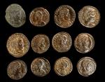 TIME OF CONSTANTINE I, A.D. 307-337. Group of Folles (12 Pieces). Average Grade: ALMOST UNCIRCULATED