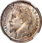 1868A法国1法郎银币，NGC MS61. France, silver franc, 1868A, NGC MS61, #5904377-047.