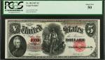 Fr. 88. 1907 $5  Legal Tender Note. PCGS Currency About New 50.
