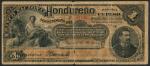 Banco Nacional Hondureño, Honduras, 1 Peso, 1889, serial number 03130, black on orange, woman repres