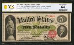 Fr. 63. 1863 $5 Legal Tender Note. PCGS Banknote Choice Uncirculated 64.