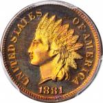 1881 Indian Cent. Snow-PR4. Proof-66 RB (PCGS).