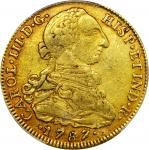 COLOMBIA. 1787/6-JJ 8 Escudos. Santa Fe de Nuevo Reino (Bogotá) mint. Carlos III (1759-1788). Restre