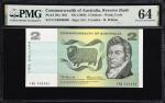 1966年澳大利亚储备银行贰圆。编号000006。AUSTRALIA. Reserve Bank of Australia. 2 Dollars, ND (1966). P-38a. Serial N