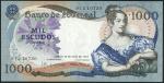 Banco de Portugal, 1000 escudos, 19 May 1967, serial number FTZ 10730, brown and purple, Maria II at