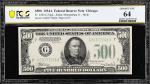 Fr. 2202-G. 1934A $500 Federal Reserve Mule Note. Chicago. PCGS Banknote Choice Uncirculated 64.