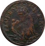 Undated (ca. 1652-1674) St. Patrick Farthing. Martin 3b.7-Eb.2, W-11500. Rarity-7. Copper. Sea Beast