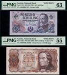 Austrian National Bank, specimen 50 schilling, 1962, red zero serial numbers, violet, Richard Wettst