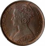 1901-H年香港一仙。喜敦造币厂。HONG KONG. Cent, 1901-H. Heaton Mint. Victoria. PCGS MS-64+ Brown.