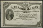  De Nationale Bank, South African Republic, specimen £5, 189-, series B, black and white, President 